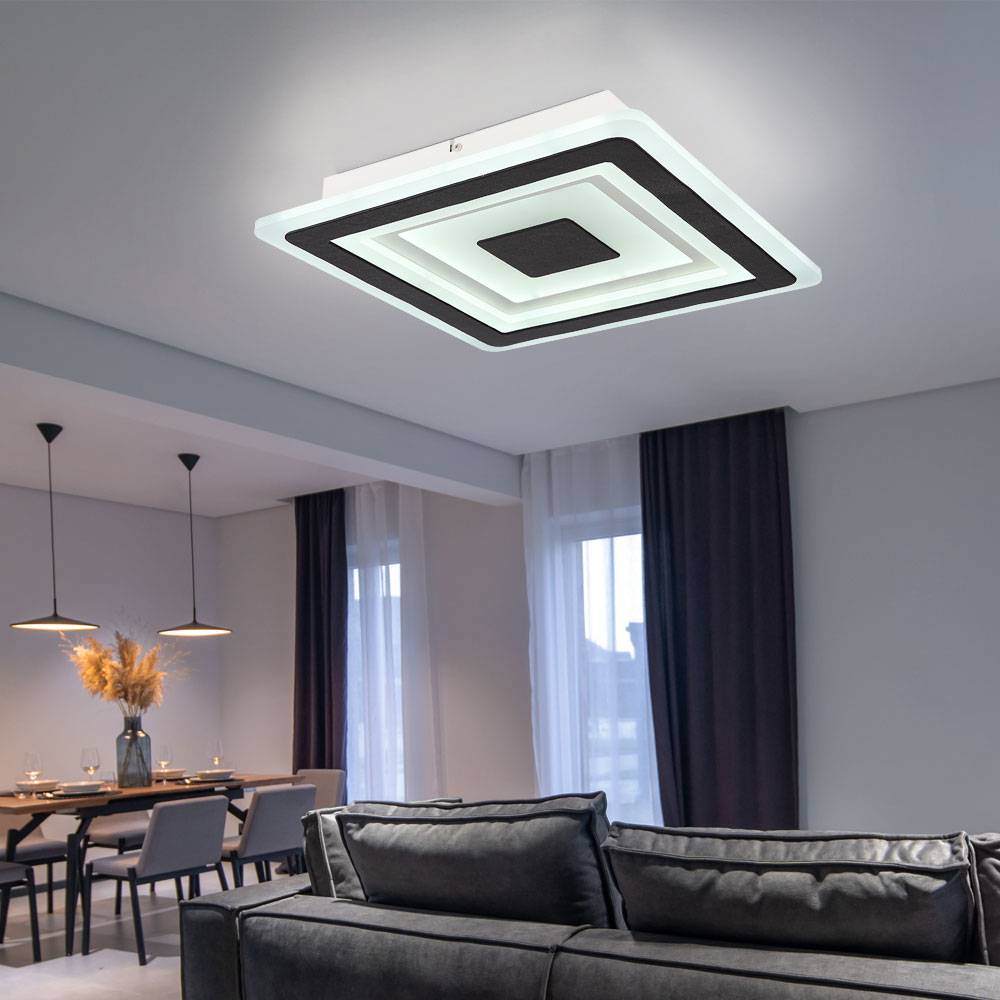 LED Deckenleuchte Wohnzimmerlampe Esszimmerleuchte, Metall Acryl weiß, dimmbar Fernbedienung App-/Sprachsteuerung Smart RGB CCT Memory, 34W 1700Lm