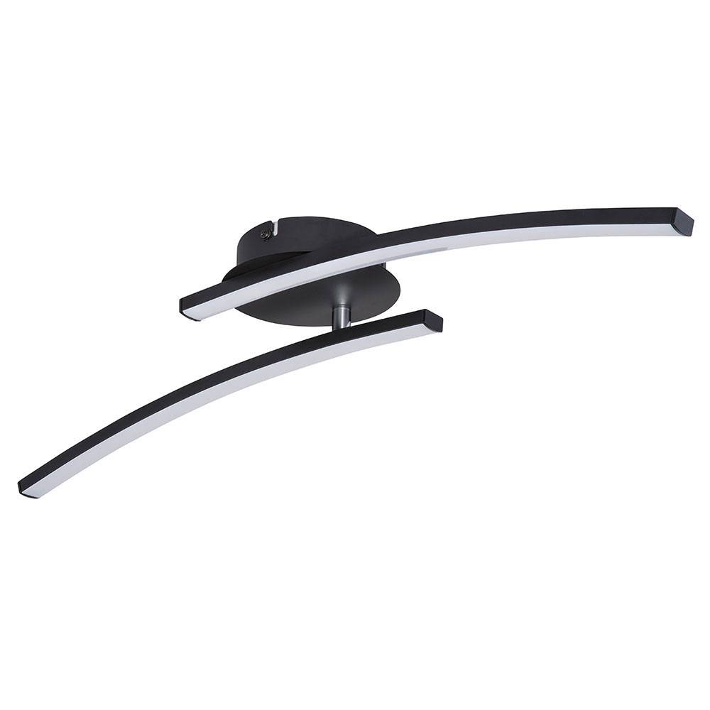 LED Deckenleuchte Modern Tageslicht Deckenleuchte Deckenlampe Wohnzimmer, schwarz-matt, Stab Design, 1x LED 12W 1000Lm 3000-6000K, LxBxH 59x12x11 cm