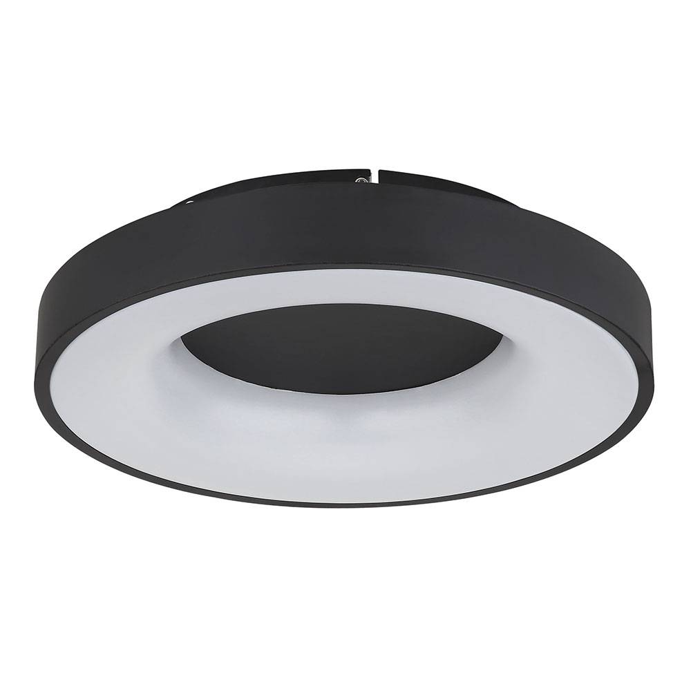 LED Deckenleuchte Deckenlampe Wohnzimmerlampe rund CCT Tageslicht mit Fernbedienung, Metall opal schwarz Kunststoff, dimmbar Nachtlicht/-Memory, 31