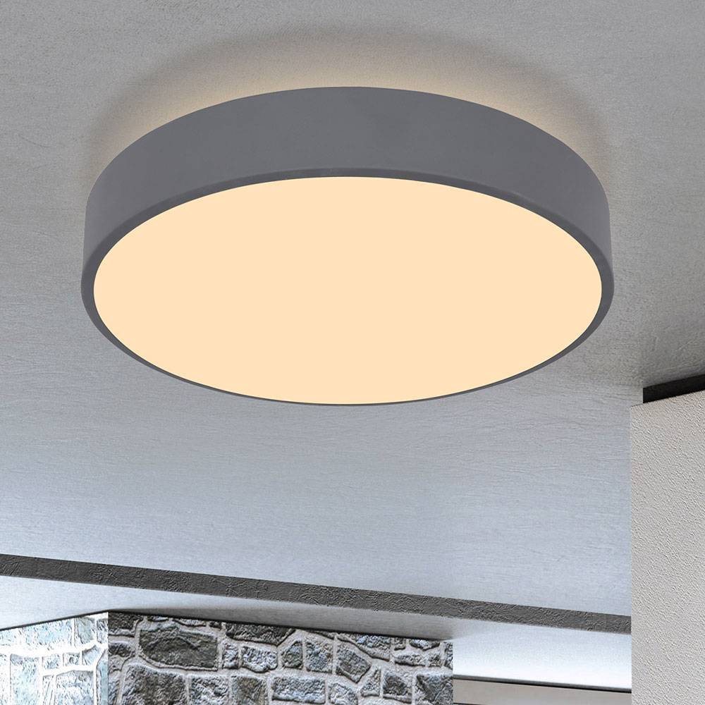 Deckenlampe Deckenleuchte LED Esszimmerleuchte graphit Fernbedienung mit Nachtlicht und Backlight, Metall Kunststoff, 1x LED 24 W 1280 lm, DxH