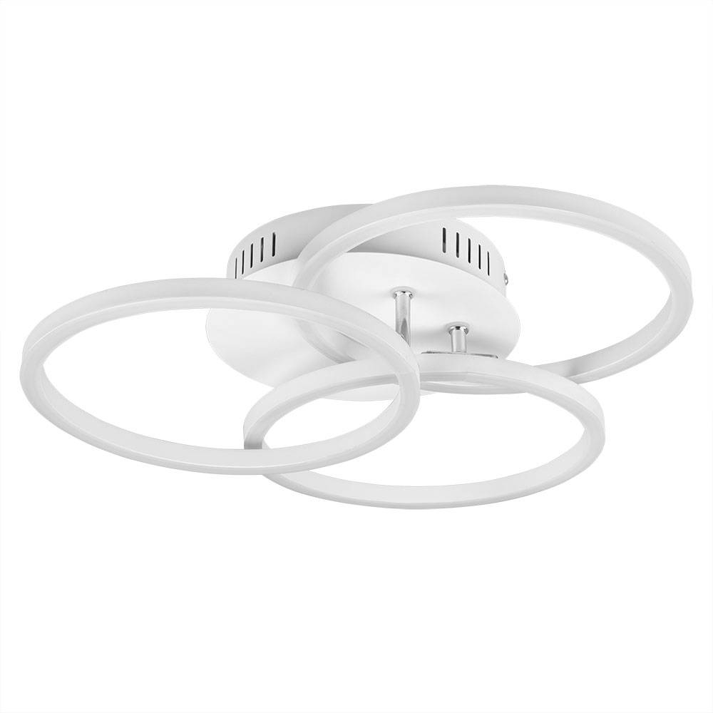 Deckenleuchte Deckenlampe Designleuchte Schlafzimmer Fernbedienung dimmbar Nachtlicht CCT Steuerung, Metall matt weiß, 1x LED 27 Watt 3100 Lumen