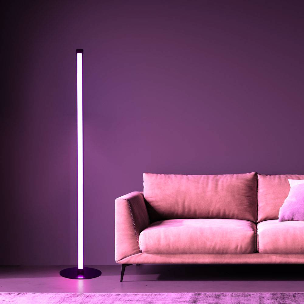 Stehleuchte LED Wohnzimmer Stehleuchte mit Fernbedienung Stehlampe mit App Steuerung, Metall, Farbwechsel Musik-Modus Memory Funktion, 60x LED, DxH