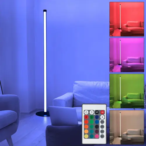 Stehleuchte LED Wohnzimmer Stehleuchte mit Fernbedienung Stehlampe mit App Steuerung, Metall, Farbwechsel Musik-Modus Memory Funktion, 60x LED, DxH Stehleuchte LED Wohnzimmer Stehleuchte mit Fernbedienung Stehlampe mit App Steuerung, Metall, Farbwechsel Musik-Modus Memory Funktion, 60x LED, DxH