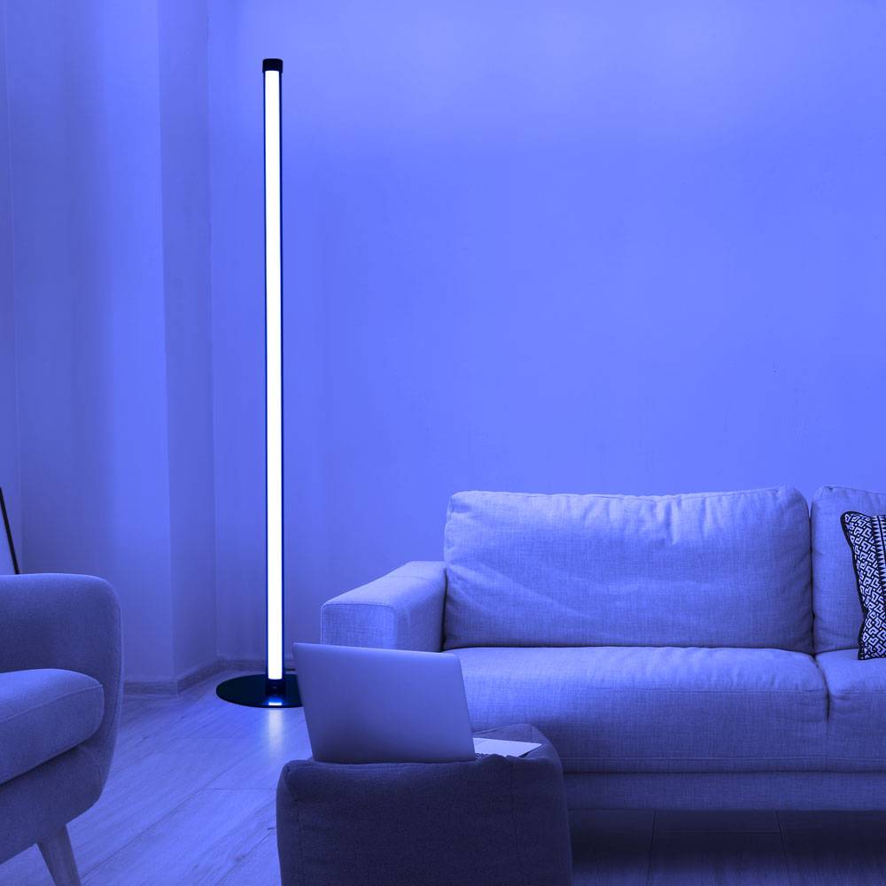 Stehleuchte LED Wohnzimmer Stehleuchte mit Fernbedienung Stehlampe mit App Steuerung, Metall, Farbwechsel Musik-Modus Memory Funktion, 60x LED, DxH