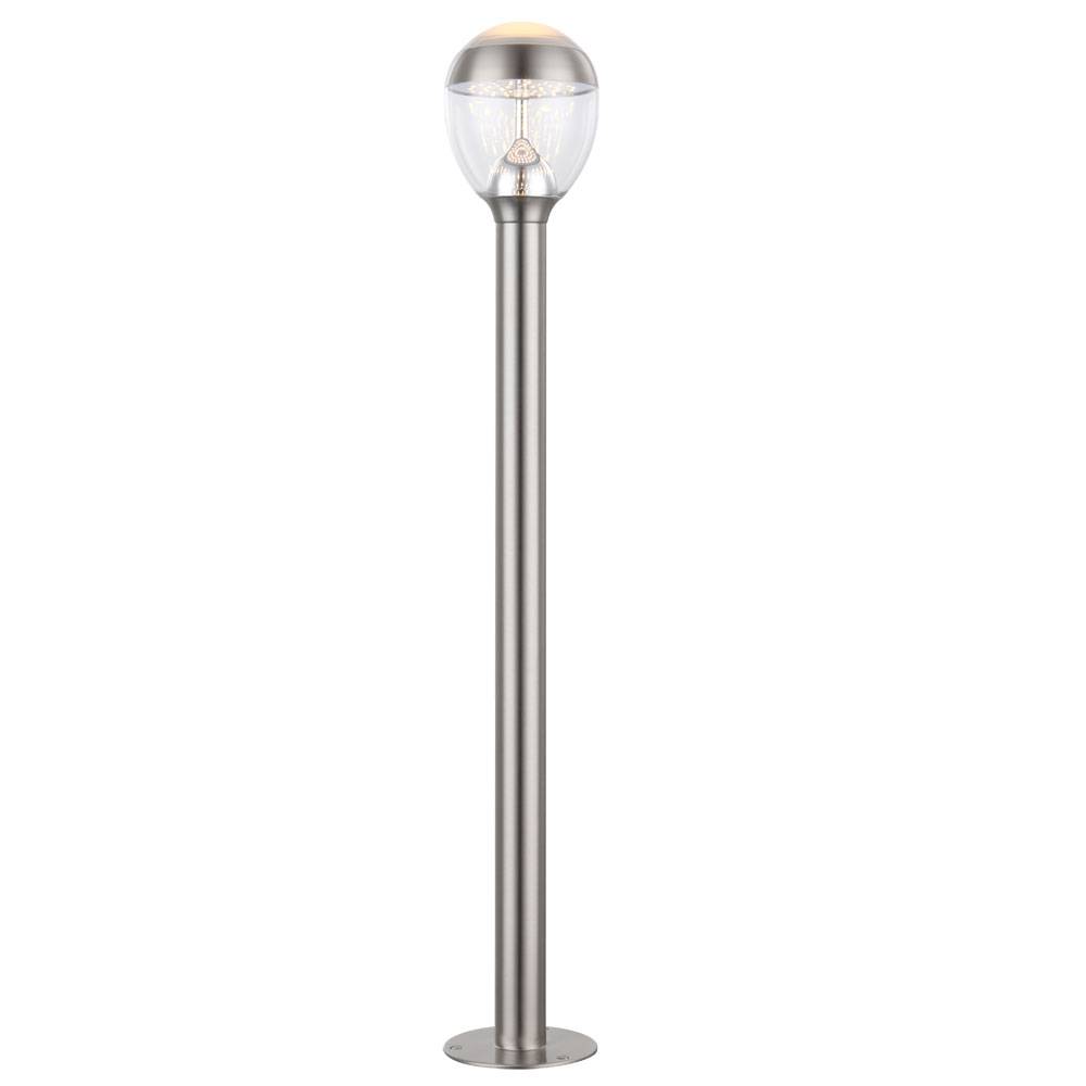 Außenleuchte Stehlampe Standleuchte Garten Edelstahl Sockelleuchte Außen, IP44, 1x LED 11W 750Lm warmweiß, DxH 15x99 cm