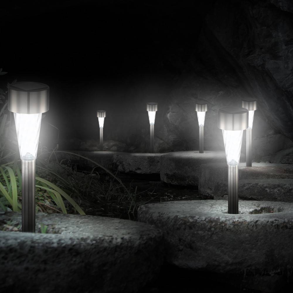6er Set LED Solarleuchten Gartenleuchten IP44 Außenleuchten Lampen Leuchten