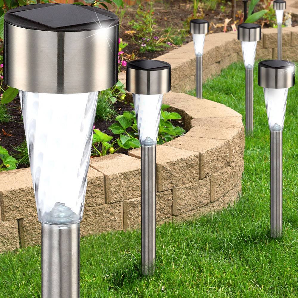6er Set LED Solarleuchten Gartenleuchten IP44 Außenleuchten Lampen Leuchten