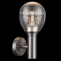 Außenwandleuchte LED Wandlampe Edelstahl Außenleuchte Hauswandleuchte, Kugel klar,11W 750lm 3000K, BxHxT 15x31,7x17,3 cm Außenwandleuchte LED Wandlampe Edelstahl Außenleuchte Hauswandleuchte, Kugel klar,11W 750lm 3000K, BxHxT 15x31,7x17,3 cm