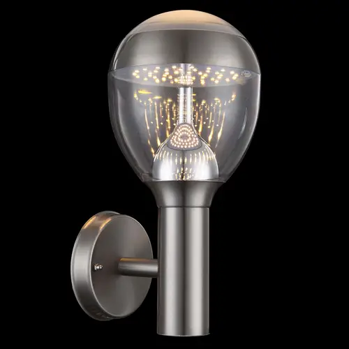 Außenwandleuchte LED Wandlampe Edelstahl Außenleuchte Hauswandleuchte, Kugel klar,11W 750lm 3000K, BxHxT 15x31,7x17,3 cm Außenwandleuchte LED Wandlampe Edelstahl Außenleuchte Hauswandleuchte, Kugel klar,11W 750lm 3000K, BxHxT 15x31,7x17,3 cm