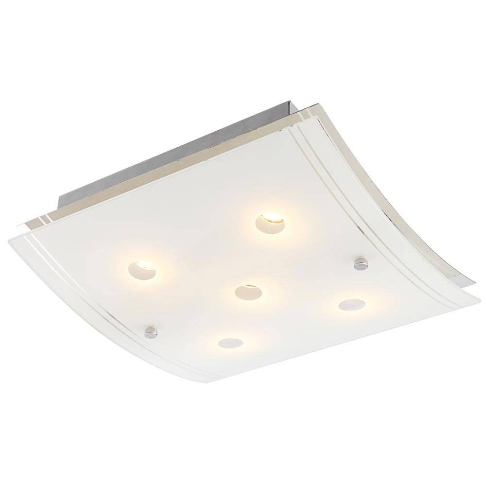 LED Deckenleuchte Deckenlampe Glas Chrom geschwungen L 28 cm Wohnzimmer Schlafzimmer Esszimmer