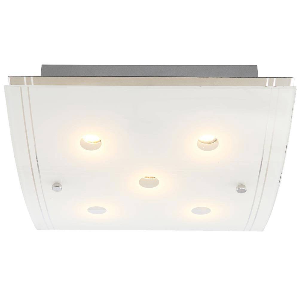LED Deckenleuchte Deckenlampe Glas Chrom geschwungen L 28 cm Wohnzimmer Schlafzimmer Esszimmer