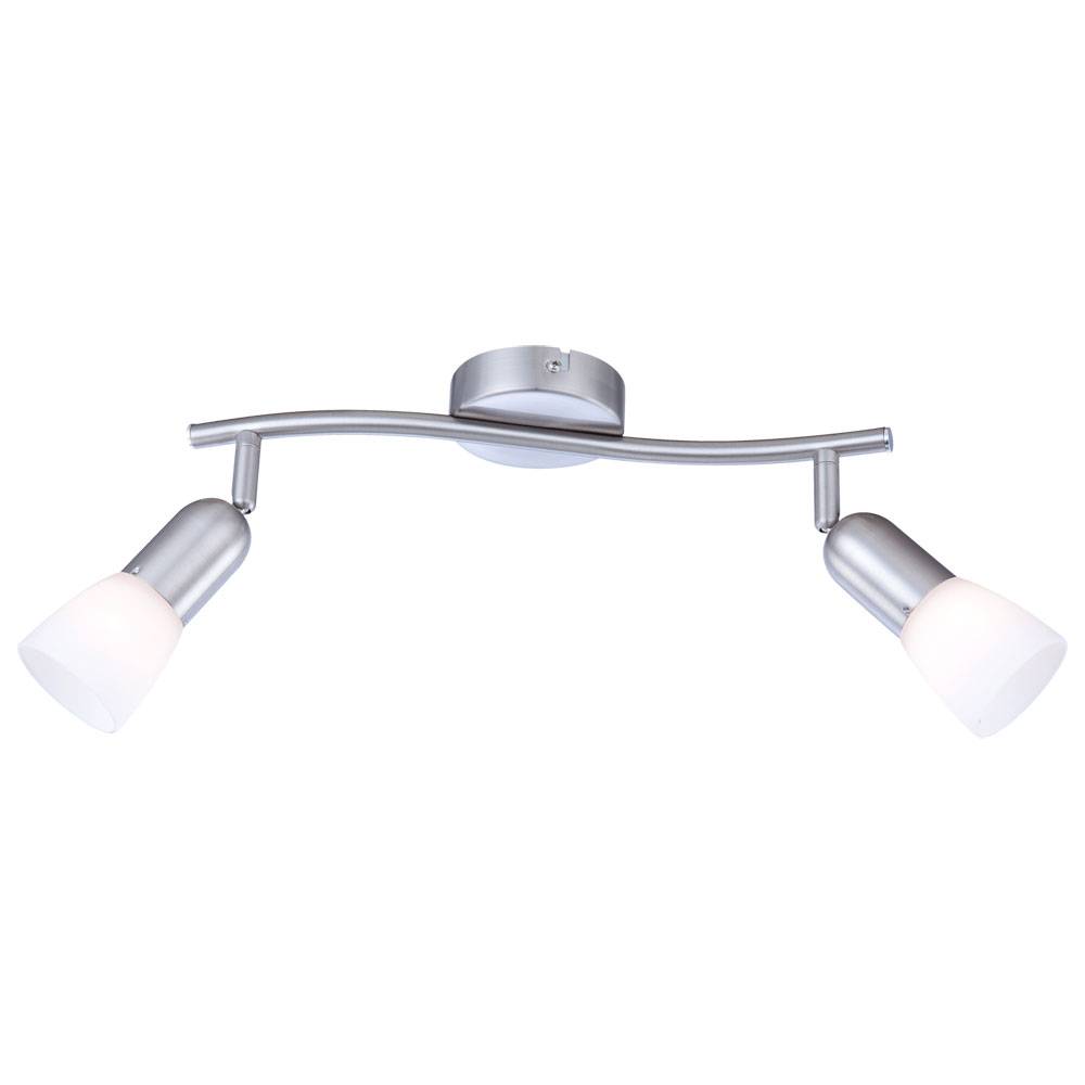 Wand Decken Spot Lampe Leuchte Metall Nickel Matt Glas Weiß Schlaf Zimmer Flur