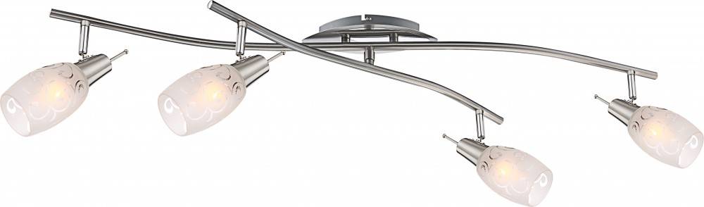 Decken Lampe Leuchte Spots Beweglich Metall Nickel Matt Chrom Wohn Schlaf Zimmer