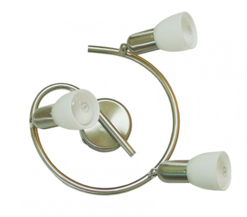 Decken Lampe Leuchte Metall Nickel Matt Weiß Spots Beweglich Wohn Schlaf Zimmer