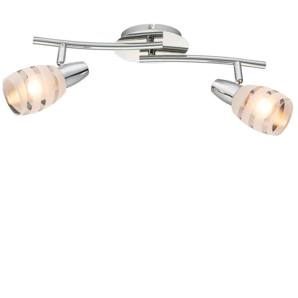 Decken Lampe Leuchte Beleuchtung Metall Chrom Glas Spots Beweglich Schlaf Zimmer