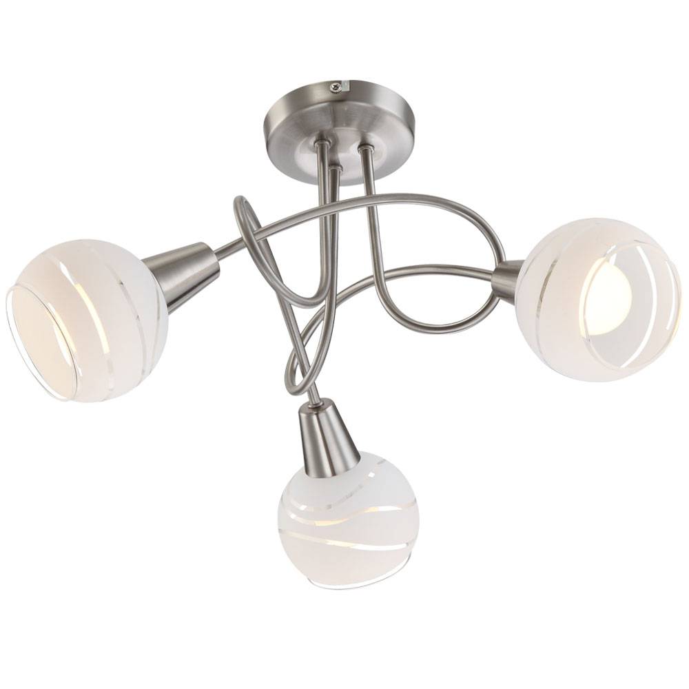 Decken Leuchte Esszimmer Rondell Lampe Küchen Strahler silber 3-flg E14