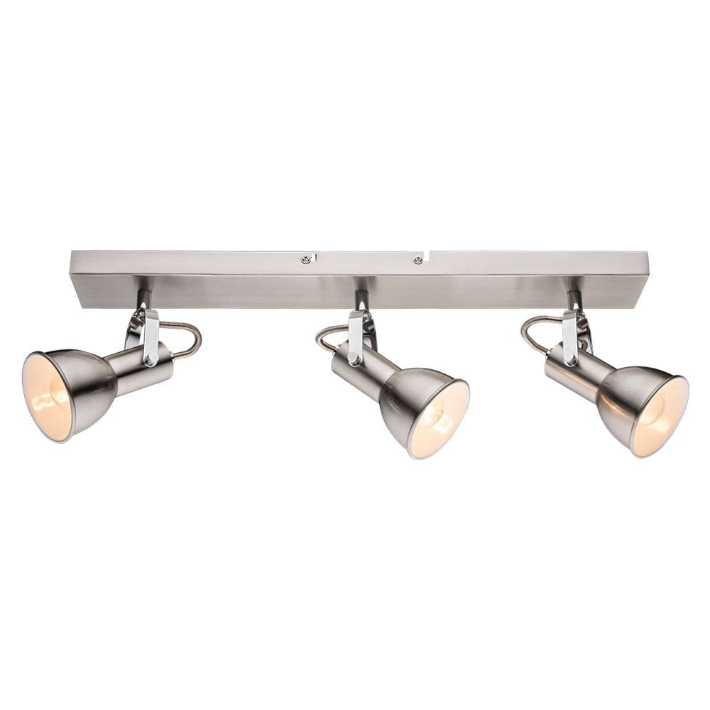 Eleganter 3er Deckenstrahler Deckenlampe Lampe Leuchte Nickel matt