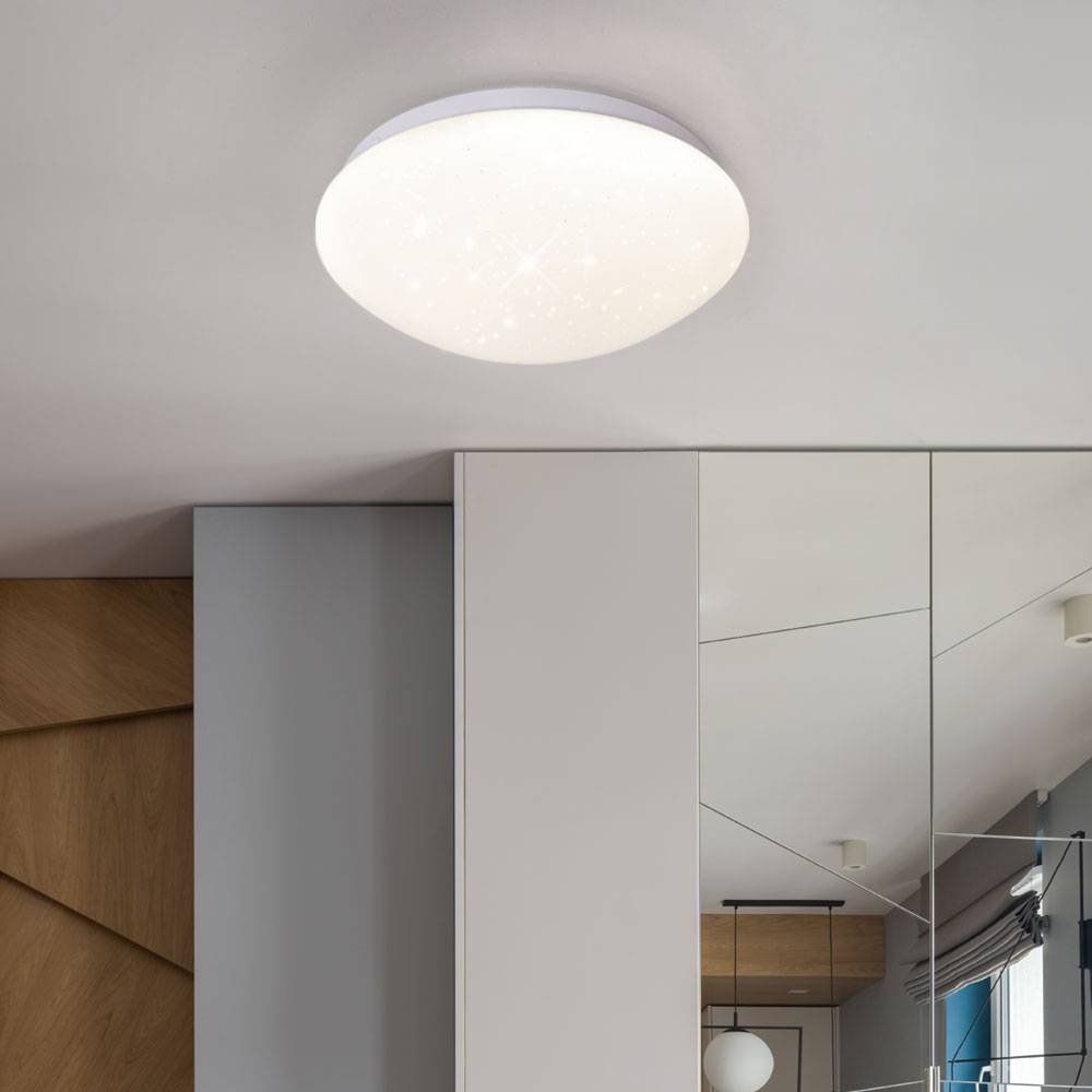 LED Deckenleuchte Deckenlampe Wohnzimmerleuchte, Sternenhimmel, Metall, weiß, DXH 21,5 x 7,8cm