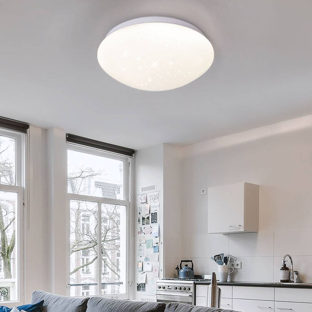 LED Deckenleuchte Deckenlampe Wohnzimmerleuchte, Sternenhimmel, Metall, weiß, DXH 21,5 x 7,8cm