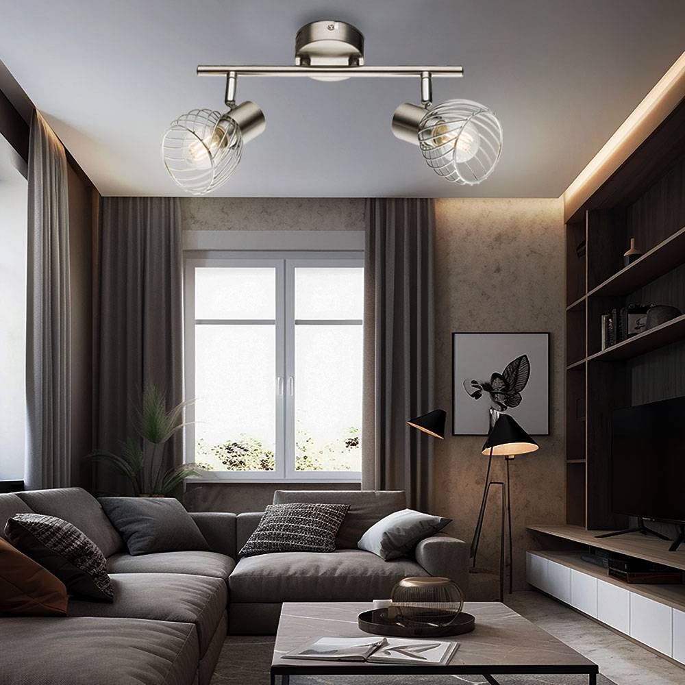 Decken Leuchte Wohn Zimmer Käfig Design Beleuchtung Flur Strahler Spots verstellbar