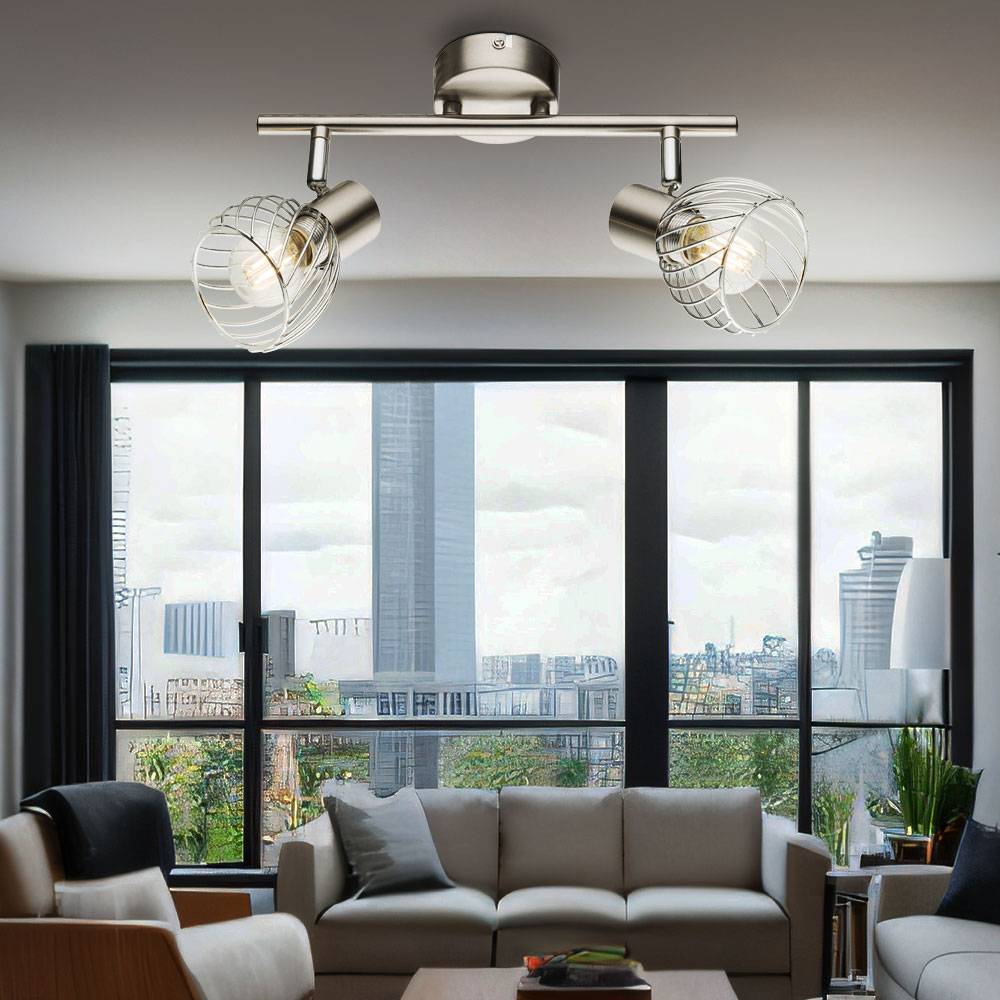 Decken Leuchte Wohn Zimmer Käfig Design Beleuchtung Flur Strahler Spots verstellbar
