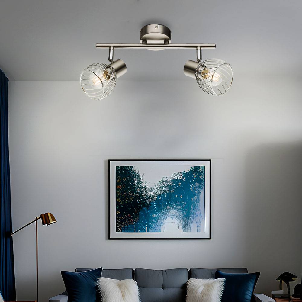 Decken Leuchte Wohn Zimmer Käfig Design Beleuchtung Flur Strahler Spots verstellbar