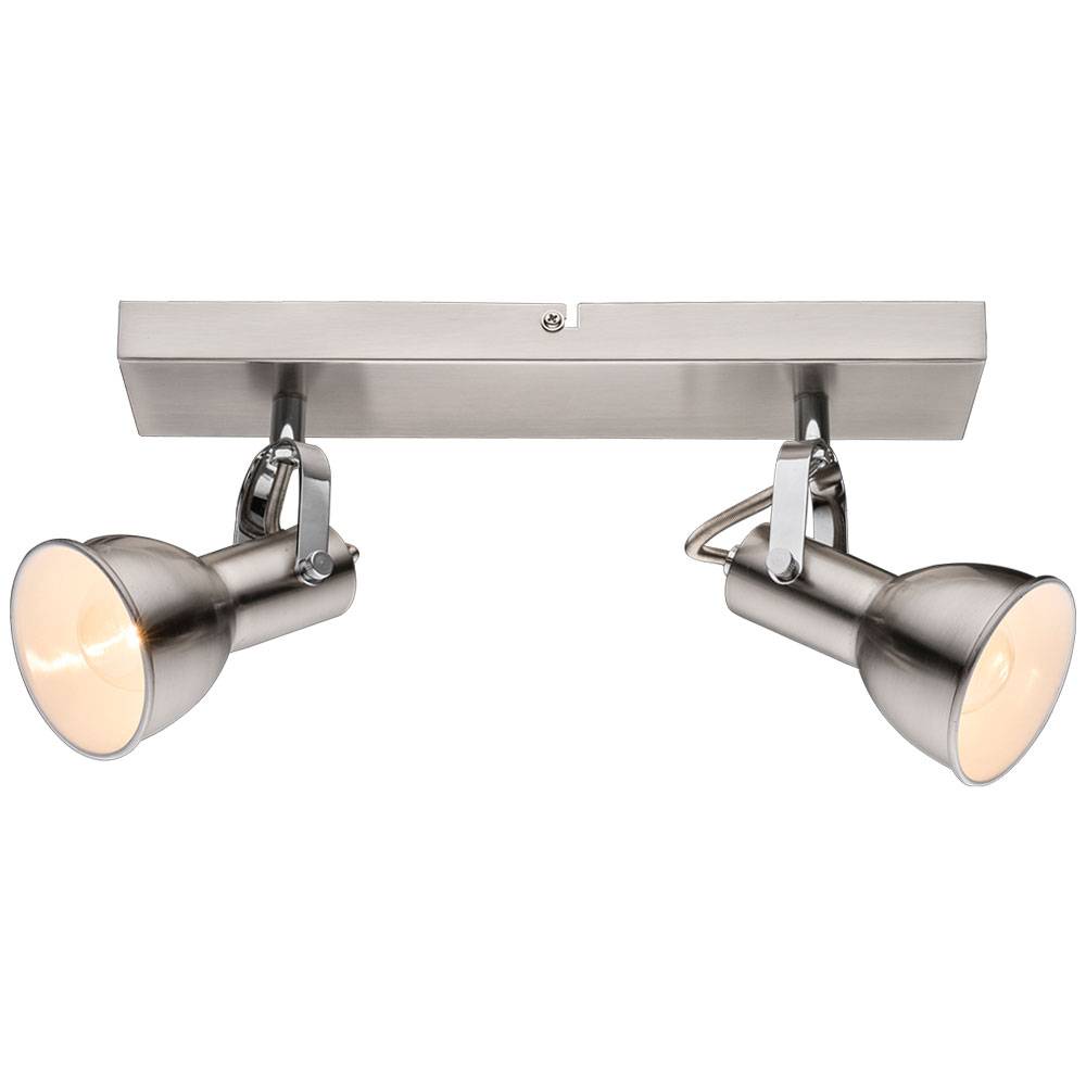 Decken Lampe Leuchte Spots Beweglich Metall Nickel Matt Weiß Wohn Schlaf Zimmer