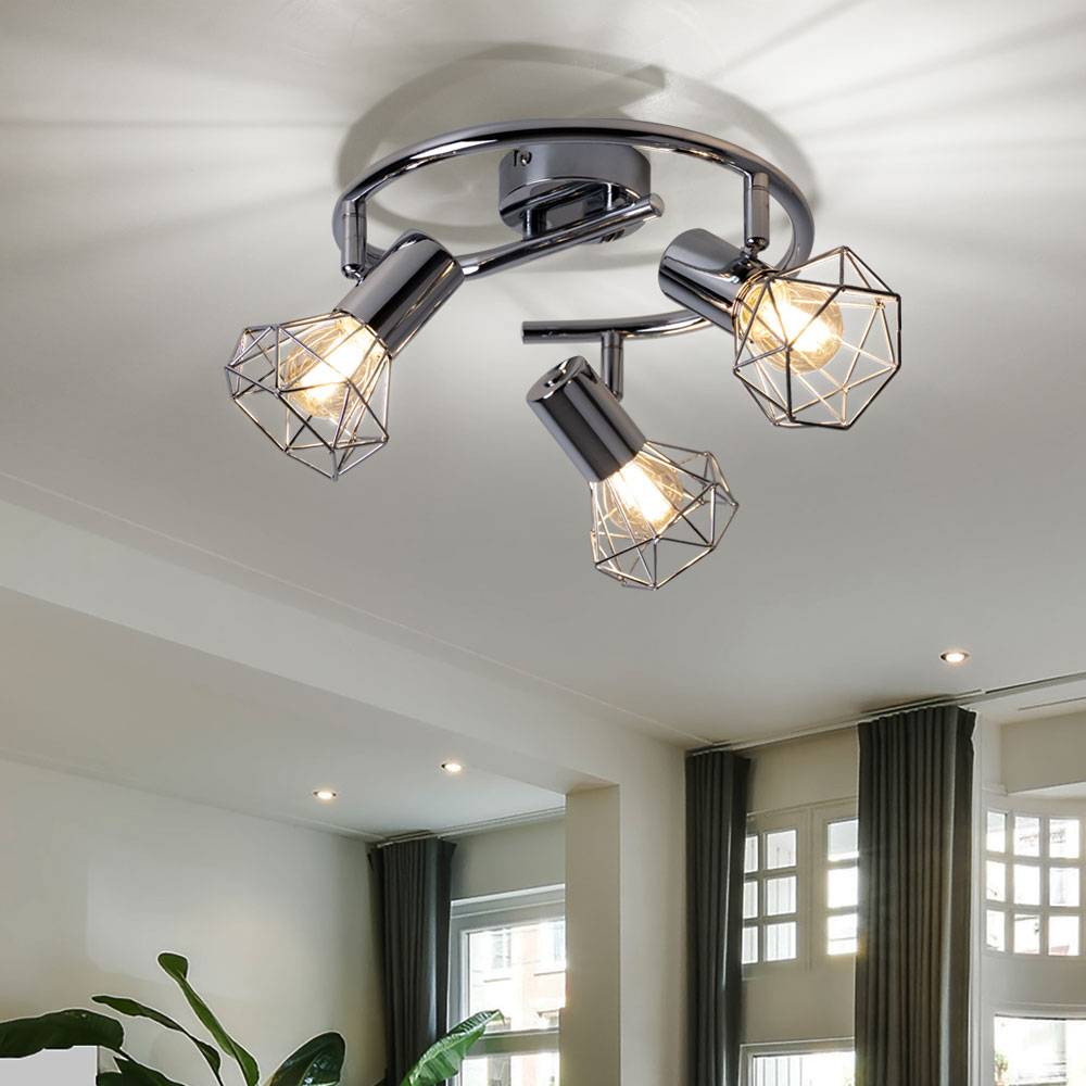 Design Decken Lampe Spot Strahler Rondell Wohn Zimmer Beleuchtung Käfig Leuchte