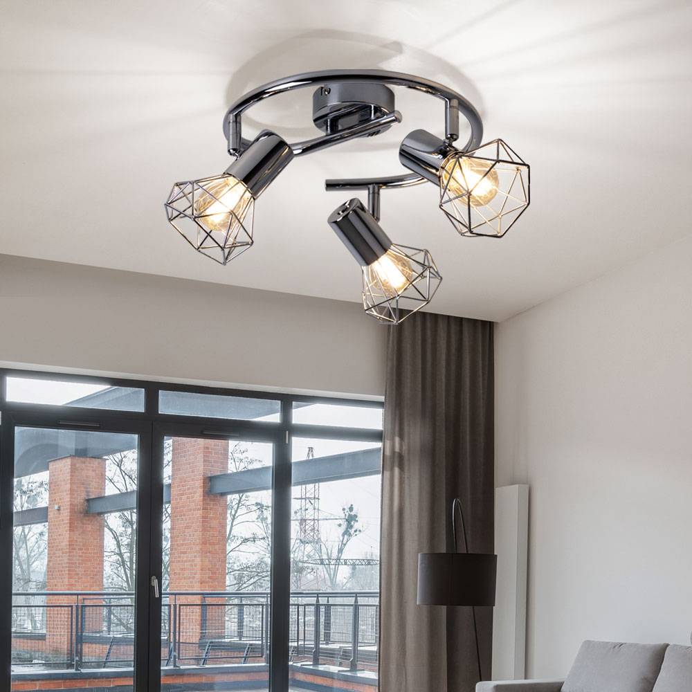 Design Decken Lampe Spot Strahler Rondell Wohn Zimmer Beleuchtung Käfig Leuchte