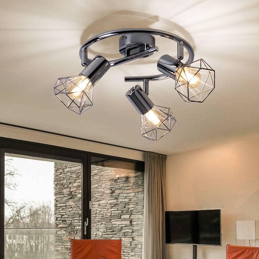 Design Decken Lampe Spot Strahler Rondell Wohn Zimmer Beleuchtung Käfig Leuchte