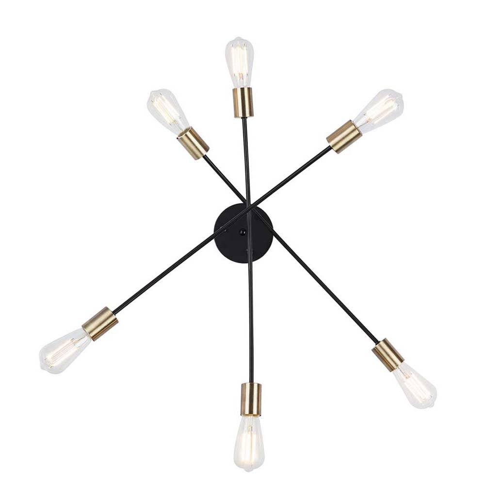 Design Decken Lampe Wohn Ess Zimmer Beleuchtung Messing antik Leuchte schwarz