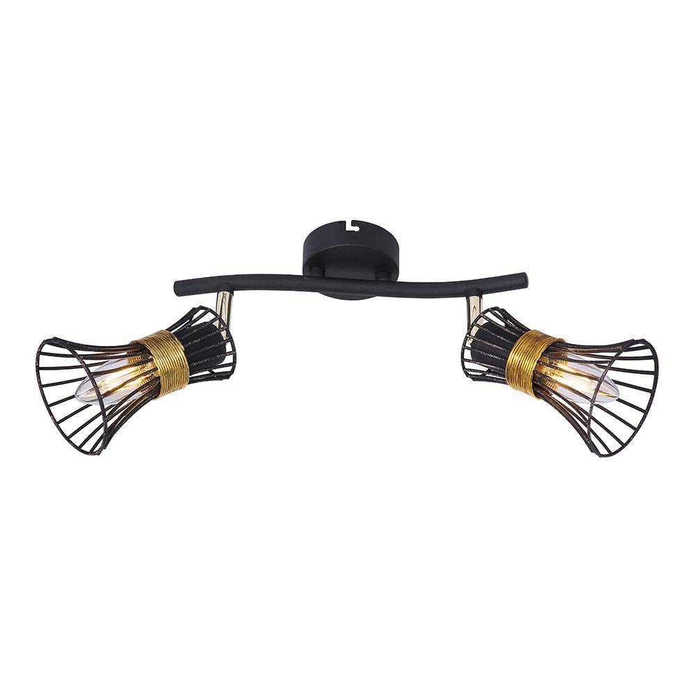 Decken Lampe Leuchte Spot beweglich Metall Gold Schwarz Schlaf Zimmer Büro Küche