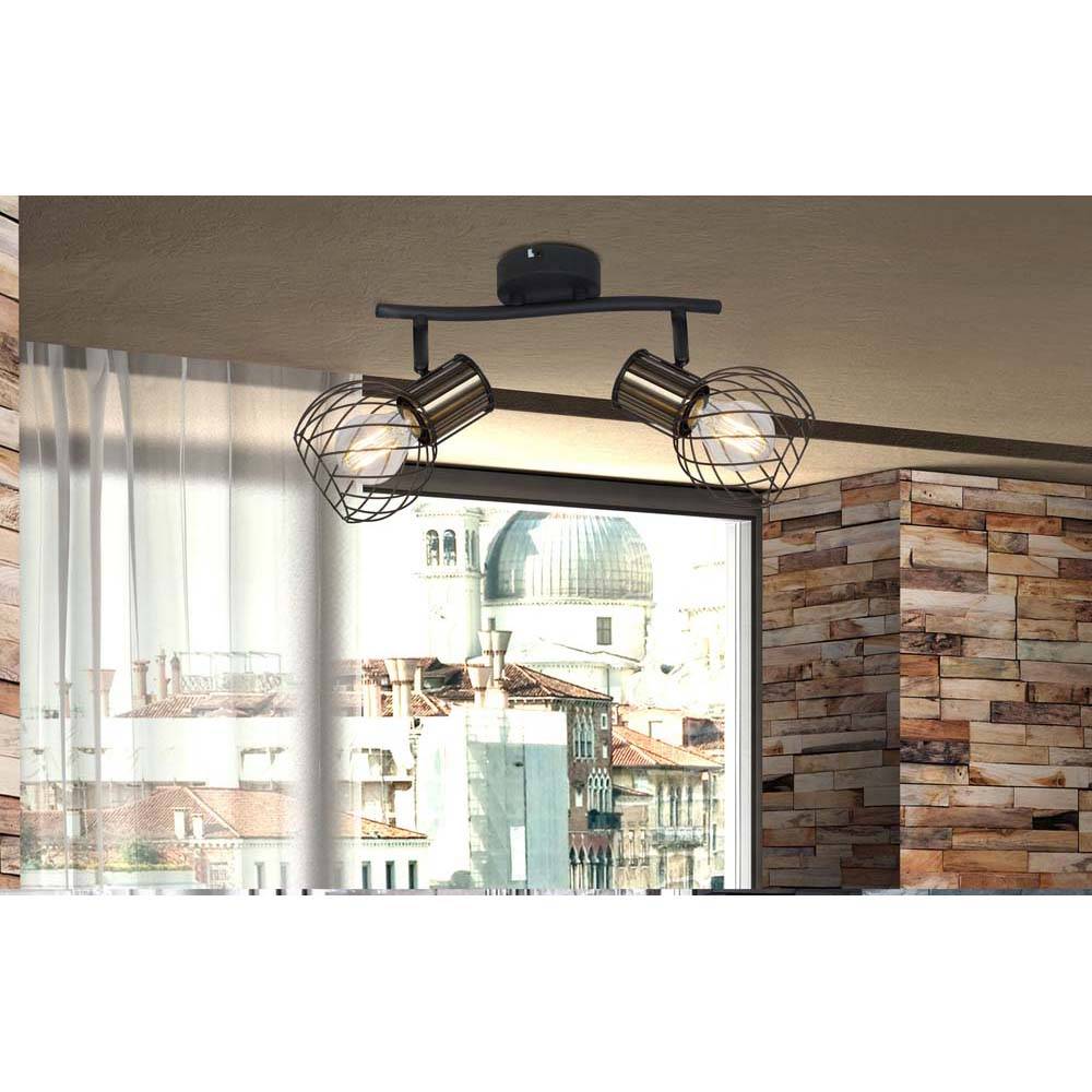 Strahler S-Bogen, Metallgeflecht-Schrime schwarz matt goldfarben