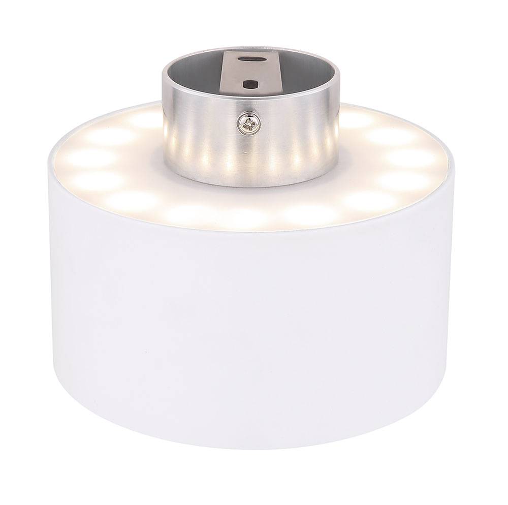 LED Deckenleuchte rund Deckenlampe Wohnzimmer weiß mit Backlight, 3 Stufen Schalter auf- und abwärts leuchtend, DxH 14x10,5 cm