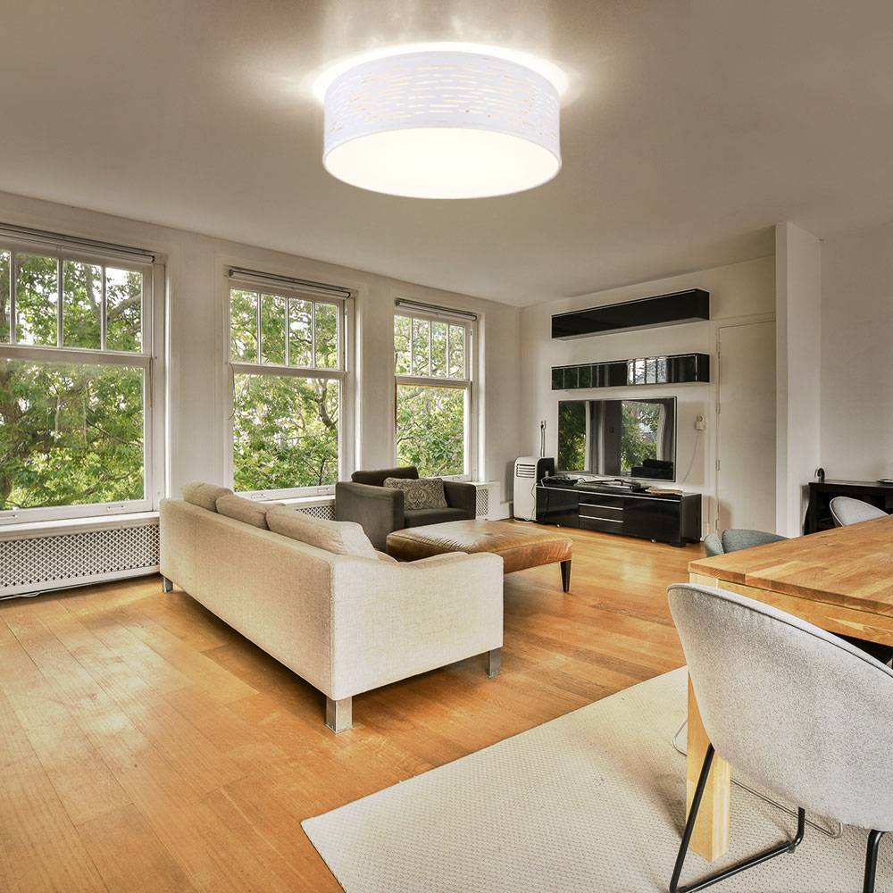 LED Deckenlampe Wohnzimmerleuchte Deckenleuchte Küchenlampe, Metall Kunststoff weiß, 3-Stufen-Schalter CCT, 20W 1180lm 3000K 4000K 6000K, D 38 cm