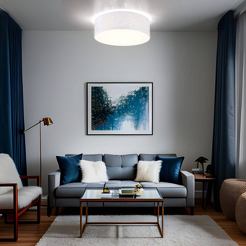 LED Deckenlampe Wohnzimmerlampe Deckenleuchte Küchenleuchte, Metall Kunststoff weiß, 3-Stufen-Schalter CCT, 20W 1180lm 3000K 4000K 6000K, D 38 cm