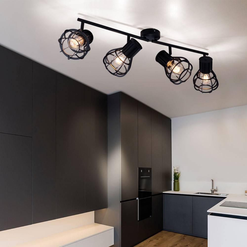 Design Decken Leuchte Ess Zimmer Balken Licht-Schiene Spot Käfig Lampe verstellbar