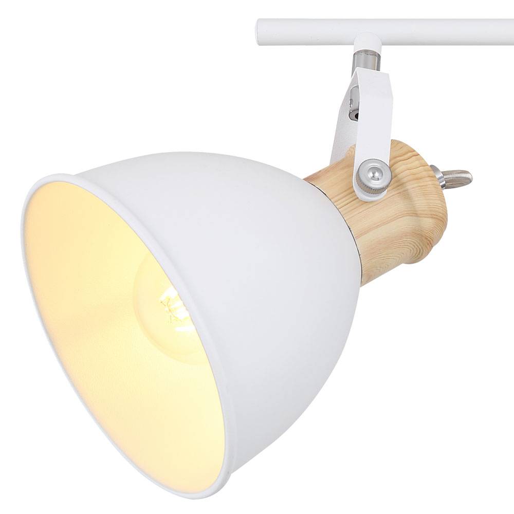 Decken Spot Lampe Ess Zimmer Licht-Schiene Holz Optik Leuchte Strahler beweglich