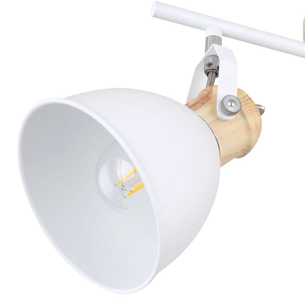 Decken Spot Lampe Ess Zimmer Licht-Schiene Holz Optik Leuchte Strahler beweglich