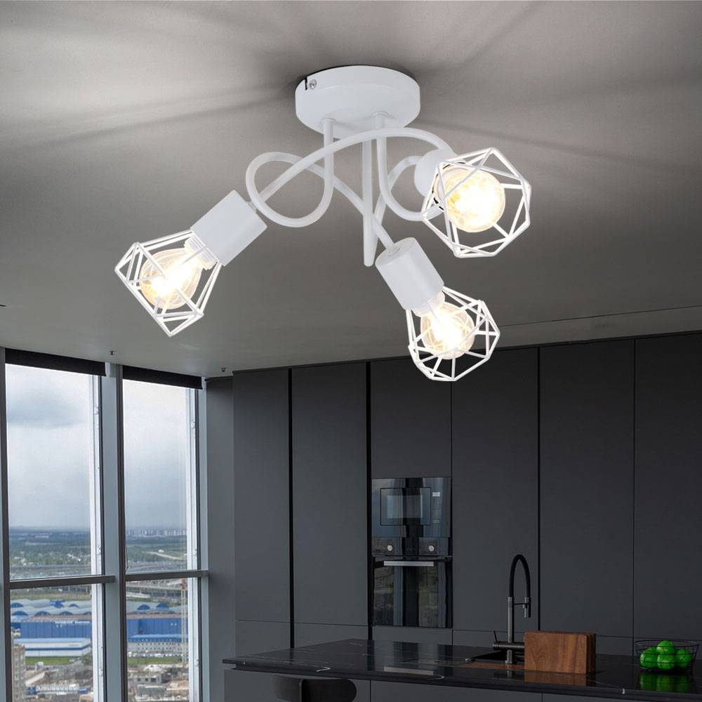 RETRO Decken Lampe Wohn Zimmer Beleuchtung Käfig Spot Rondell Strahler Leuchte