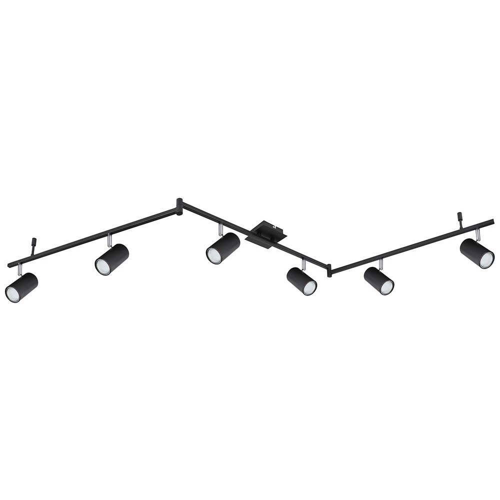Deckenstrahler 6 flammig Spotleiste Fernbedienung Deckenleuchte Deckenlampe schwarz Metall, Spots flexibel, 6x RGB LED 3,5W 290Lm, LxBxH