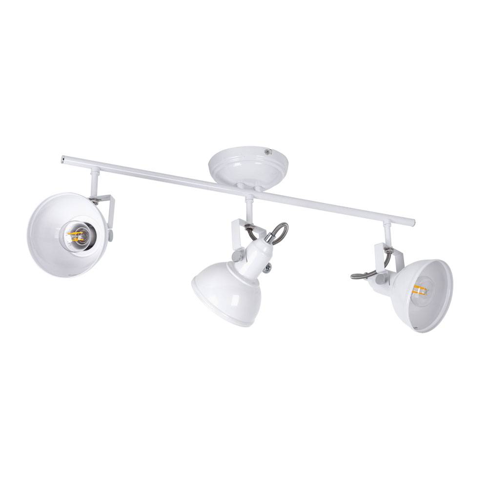 Deckenleuchte 3 Flammig dimmbar mit Fernbedienung weiß Deckenlampe 3 Strahler, RGB LED Farbwechsel Spots schwenkbar, Metall, 3x 3,5W 3x 320lm