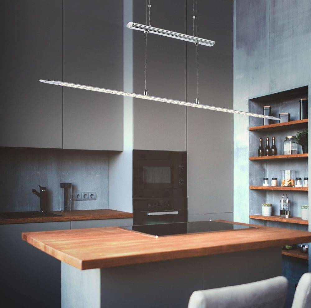 18 Watt LED Pendellampe Hängeleuchte Deckenleuchte höhenverstellbar Lampe Chrom