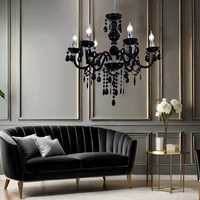 Hänge Leuchte Kronleuchter Decken Beleuchtung Luster schwarz im Set inklusive LED Leuchtmittel Hänge Leuchte Kronleuchter Decken Beleuchtung Luster schwarz im Set inklusive LED Leuchtmittel