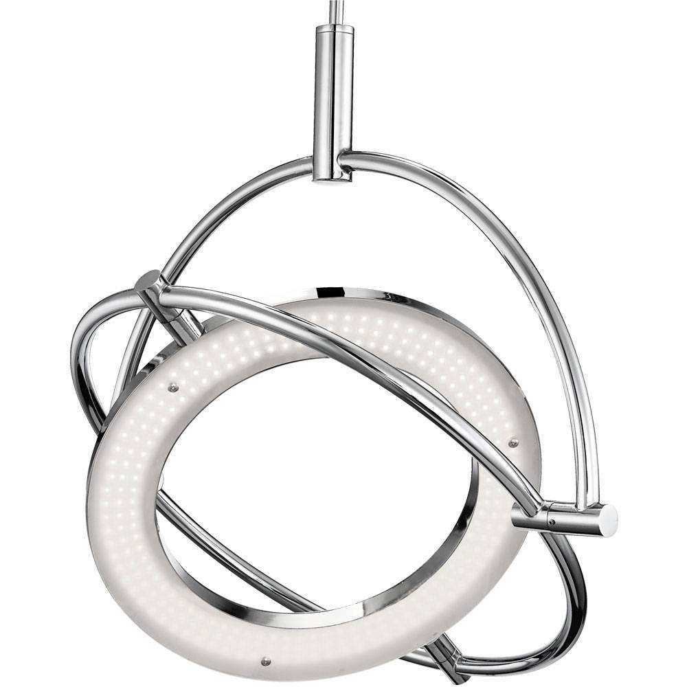 LED Hängelampe Pendelleuchte Esstischlampe Designleuchte chrom Wohnzimmerlampe, Ring beweglich, 24W 1800lm neutralweiß, LxH 43,5x96 cm