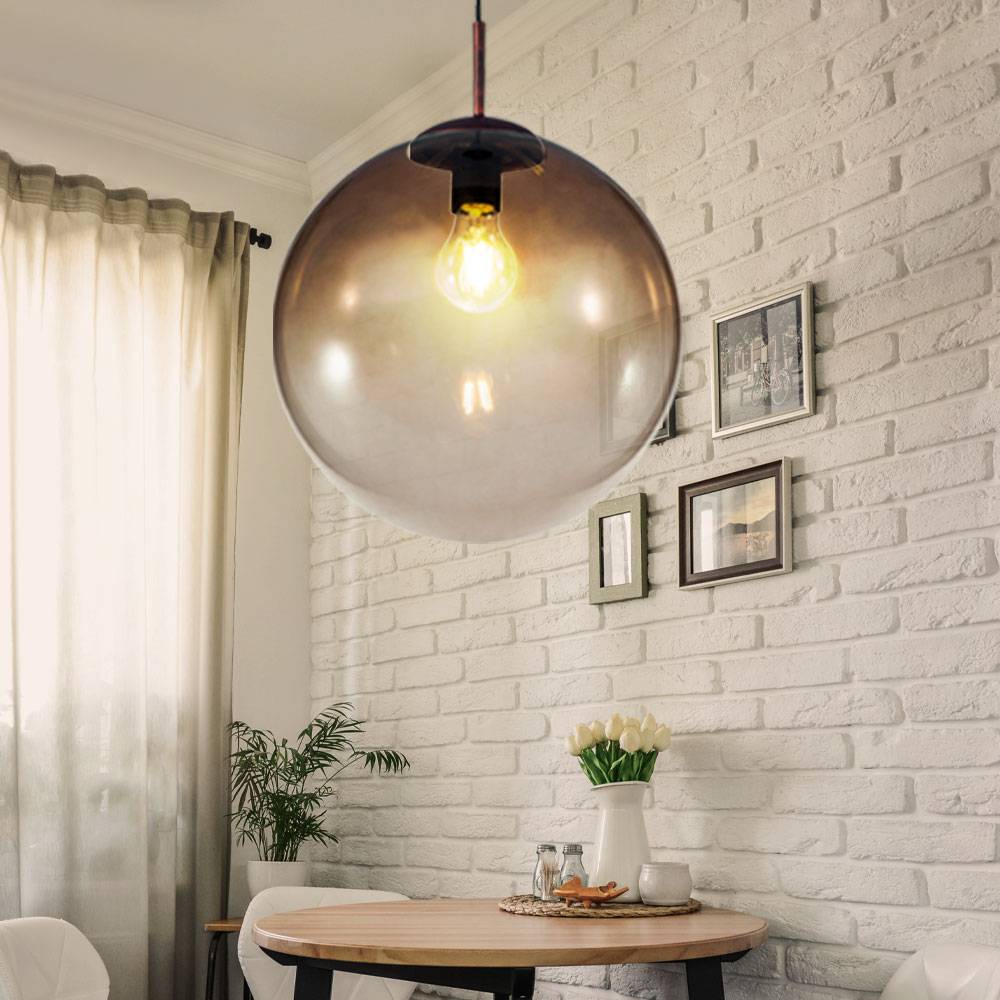 Pendel Lampe Hänge Decken Leuchte Schlaf Gäste Zimmer Kugel Glas Strahler