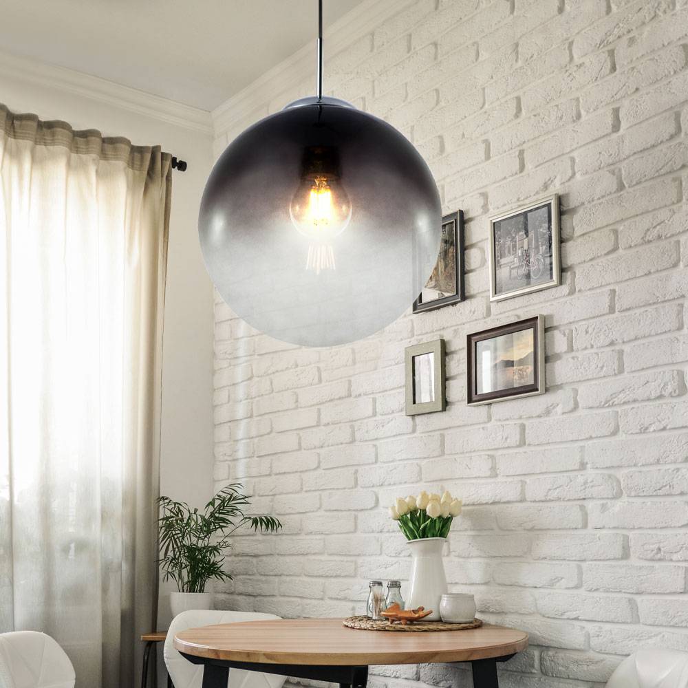 Kugel Design Decken Pendel Leuchte rauch Wohn Zimmer Beleuchtung Glas Lampe