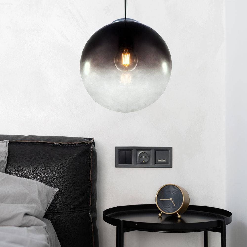 Kugel Design Decken Pendel Leuchte rauch Wohn Zimmer Beleuchtung Glas Lampe