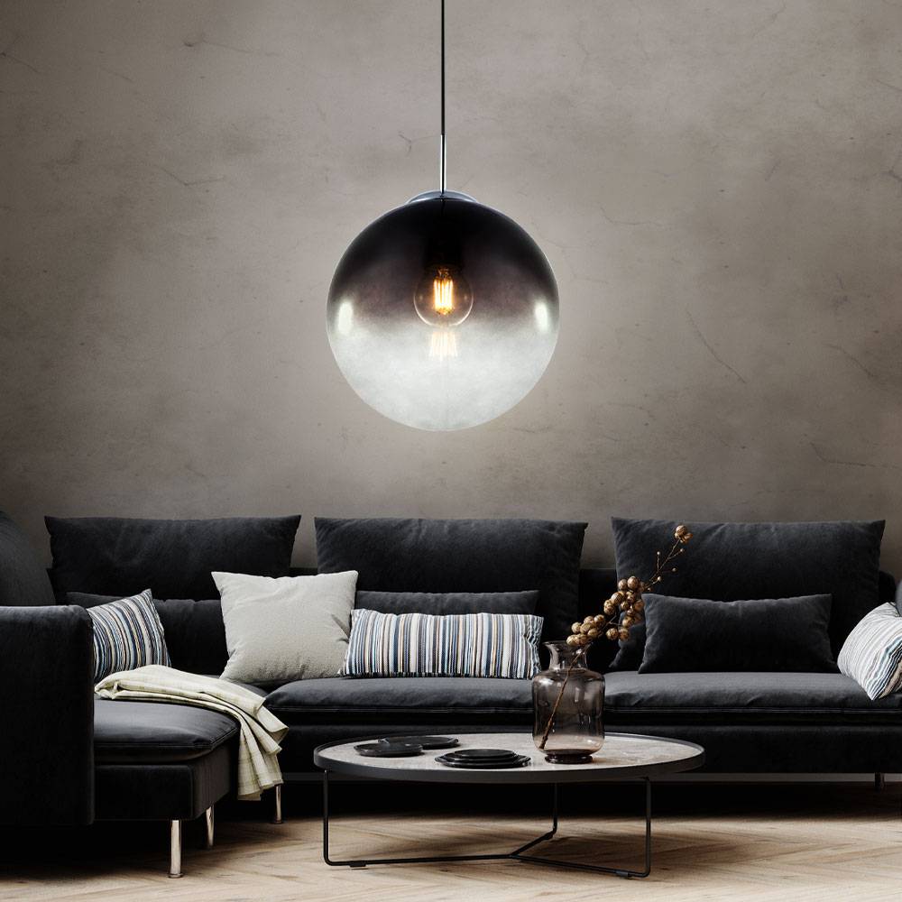 Kugel Design Decken Pendel Leuchte rauch Wohn Zimmer Beleuchtung Glas Lampe