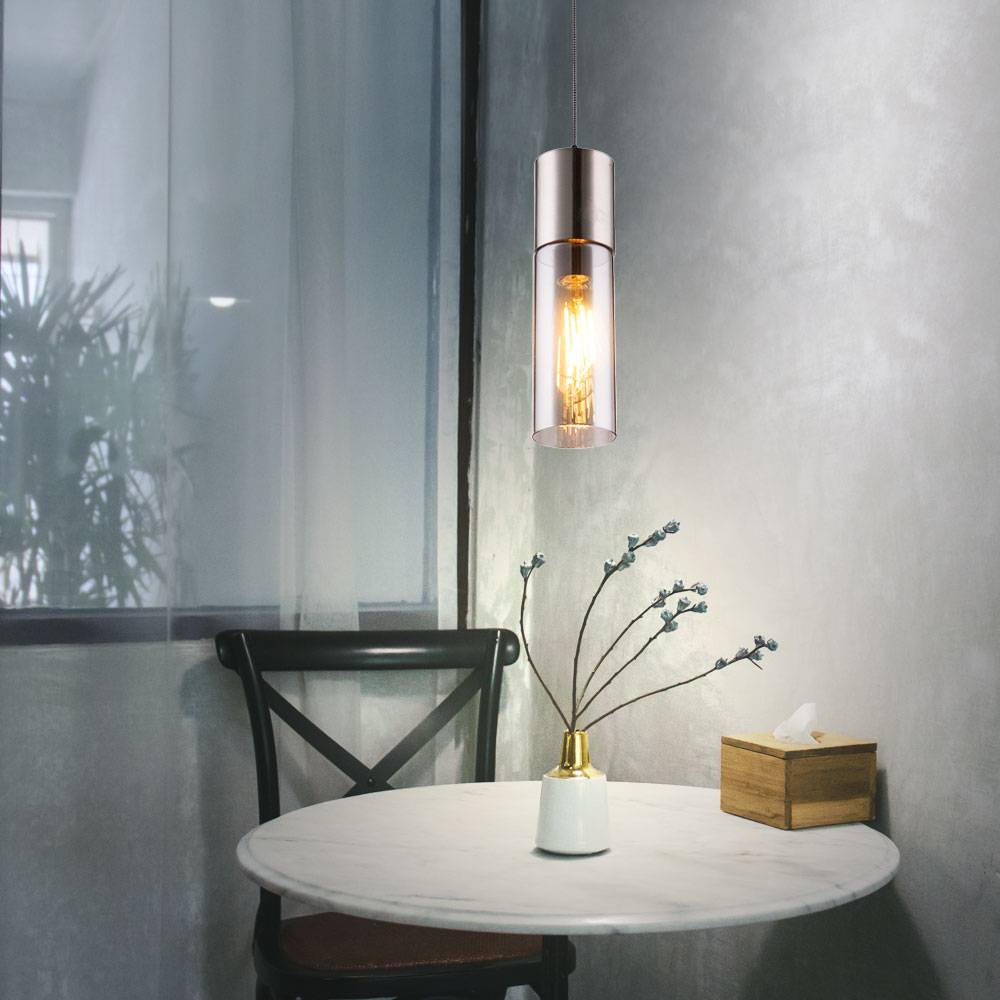 Design Pendel Decken Lampe Wohn Zimmer Beleuchtung Glas Hänge Leuchte rauch